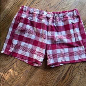 Handmade one-of-a-kind up cycle table cloth shorts